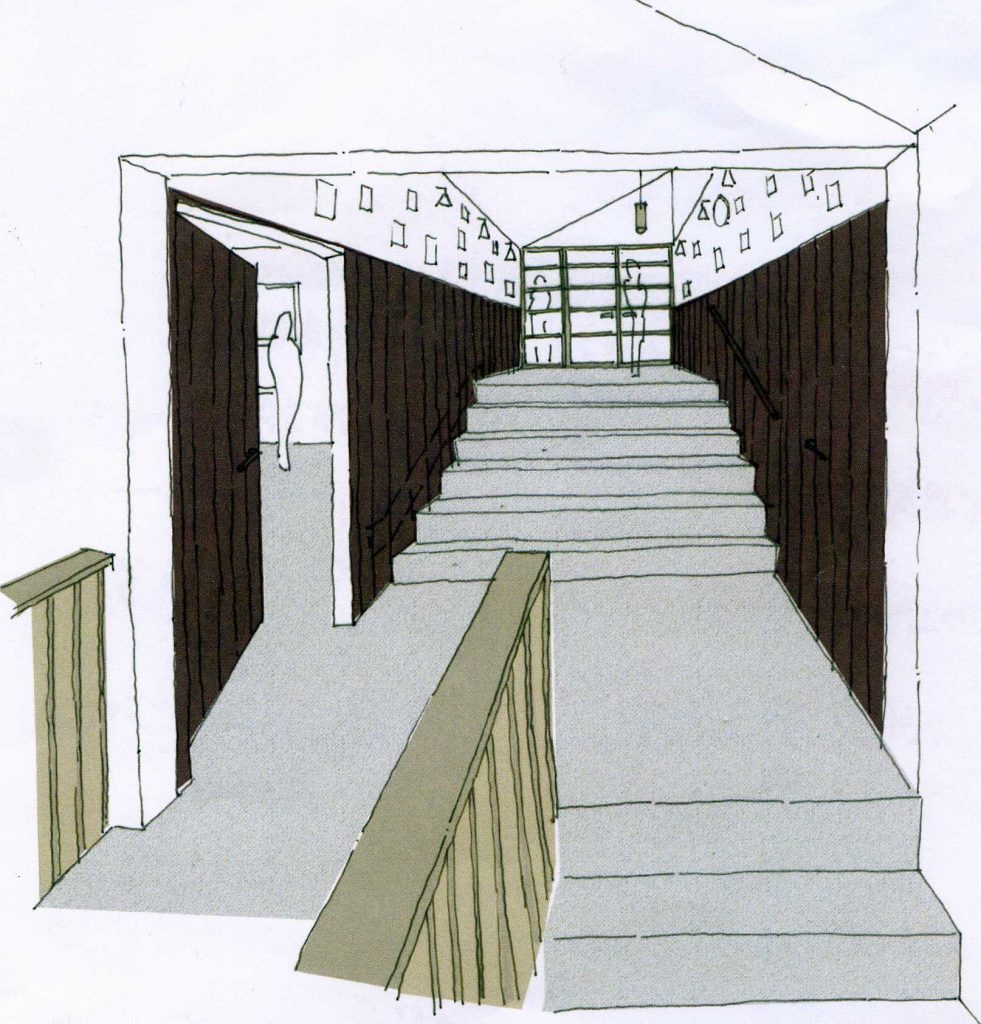 Proposed stairway and bar entrance