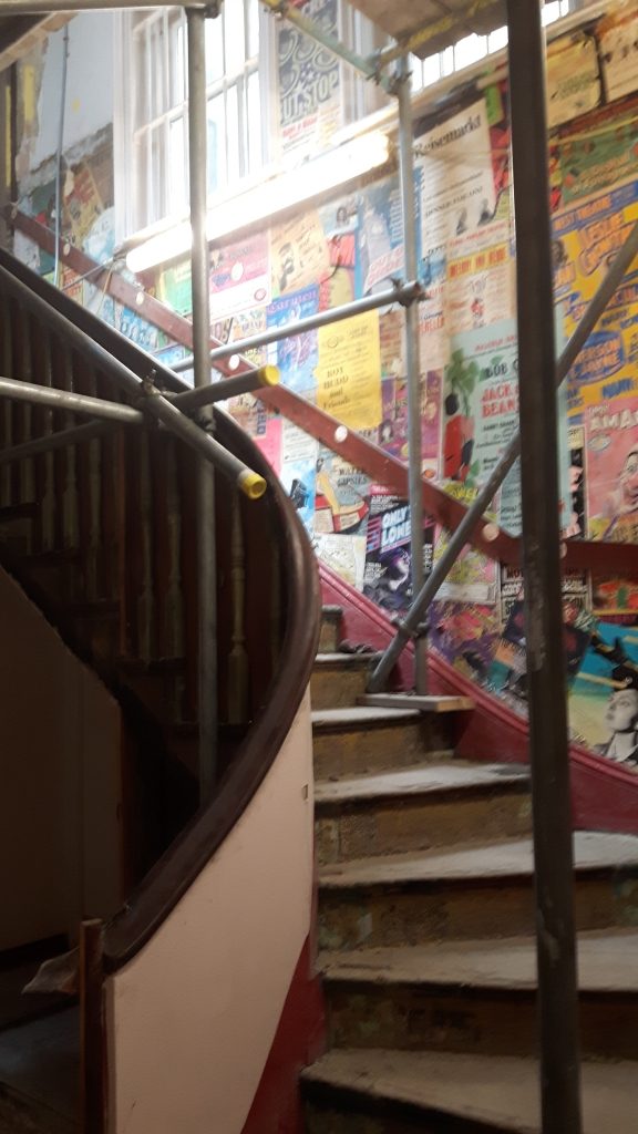 The staircase under refurbishment