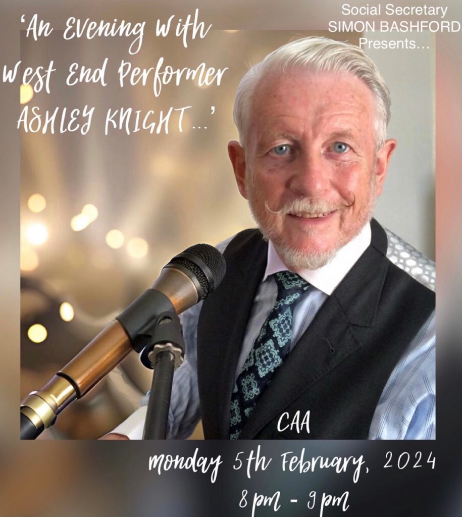 Monday 5th Feb An evening with pianist, singer, entertainer Ashley Knight