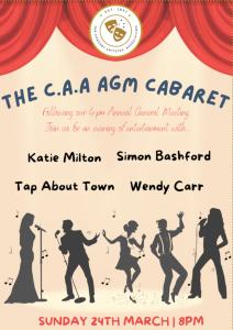 CAA AGM Cabaret with performers Katie Milton, Simon Bashford, Tap About Town (Katie Lewis) and Wendy Carr