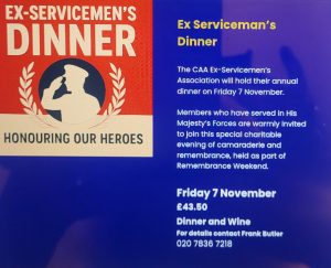 Annual Ex-Servicemens Dinner at The Caa London