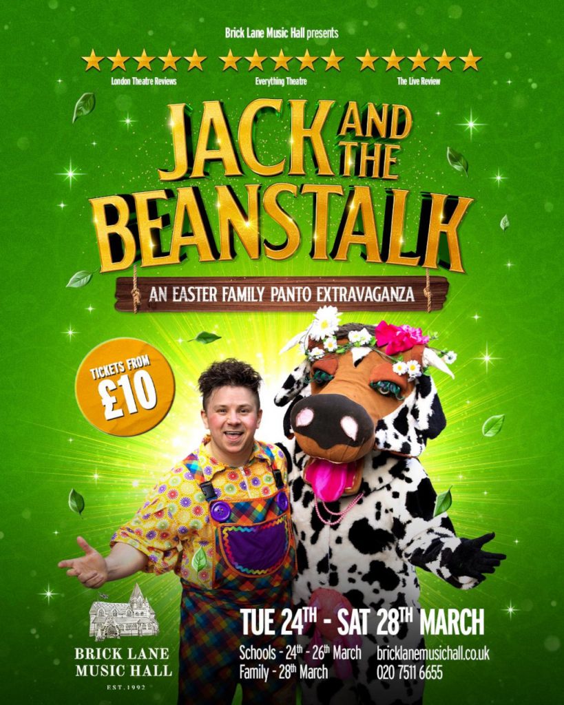 Jack Pallister sends this message...Bring your families along to this fabulous production of Jack and the Beanstalk in the heart of the East End!
