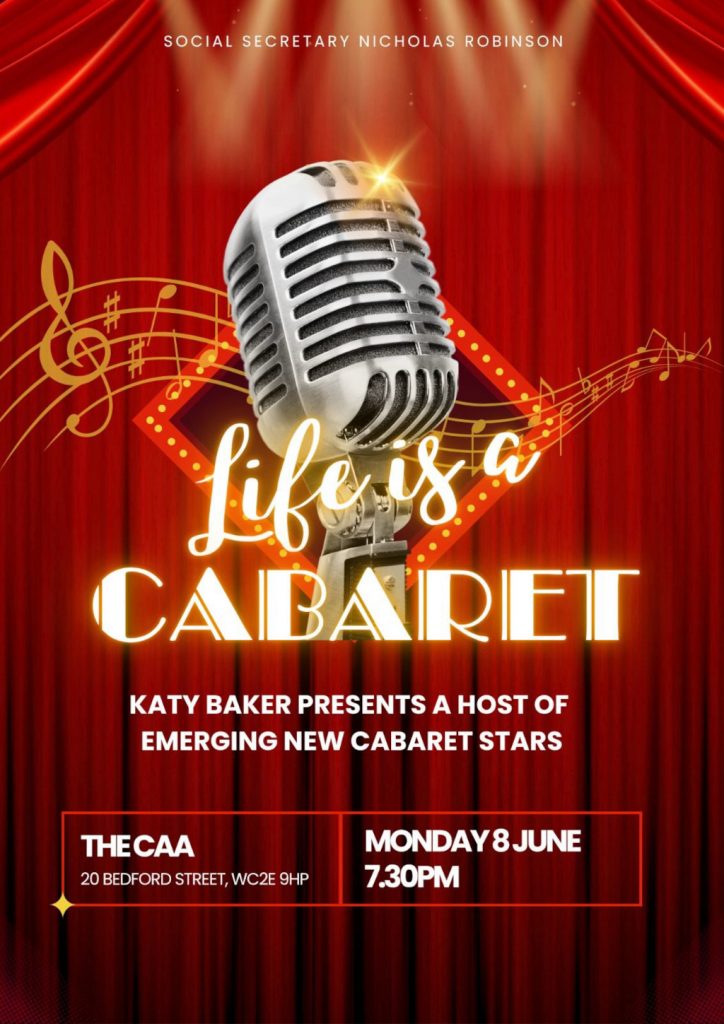 Life is a cabaret. Katy Baker presents new cabaret stars