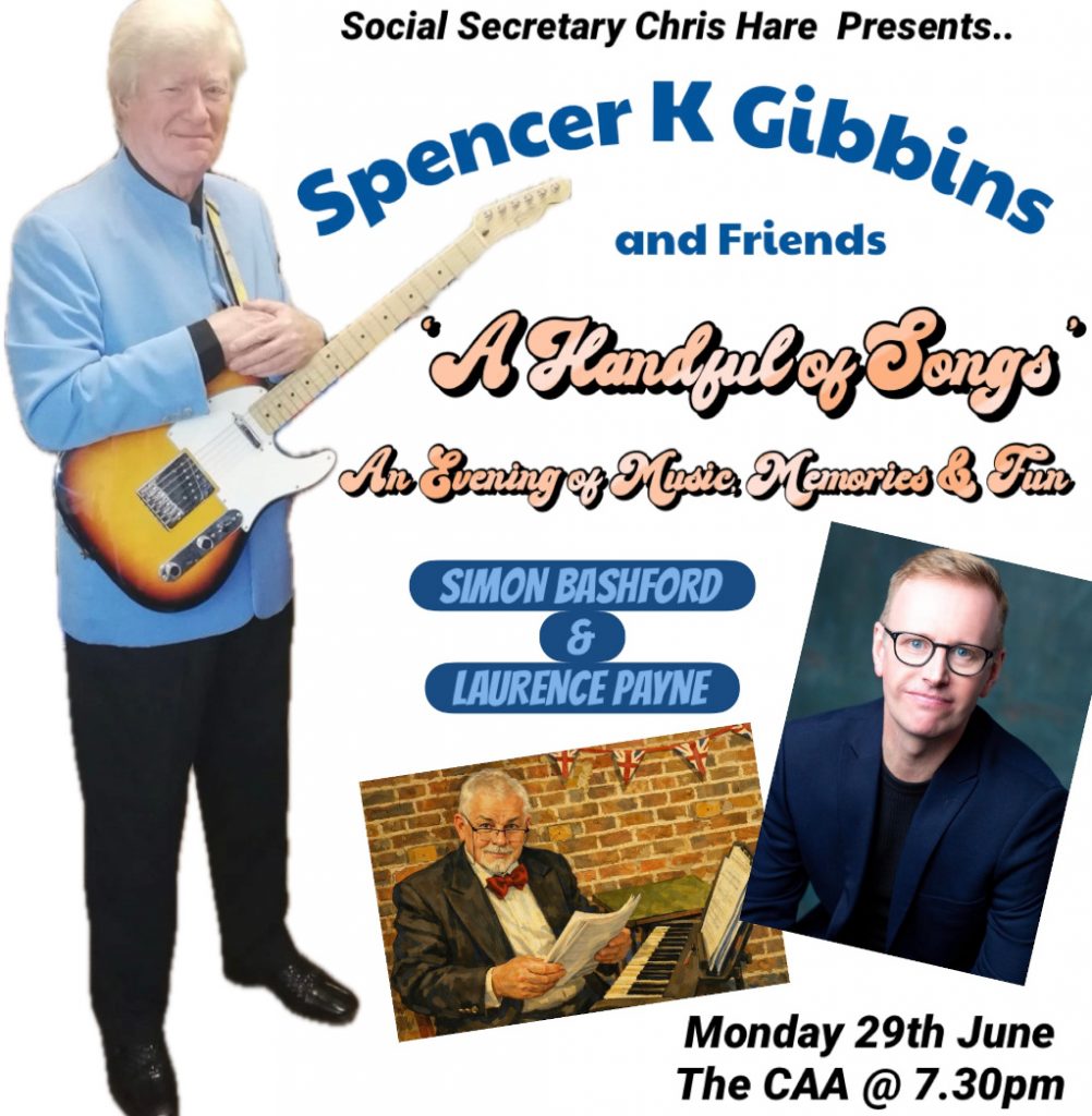 Spencer K. Gibbins, Simon Bashford and Laurence Payne in an evening of rock n roll memories, songs and fun